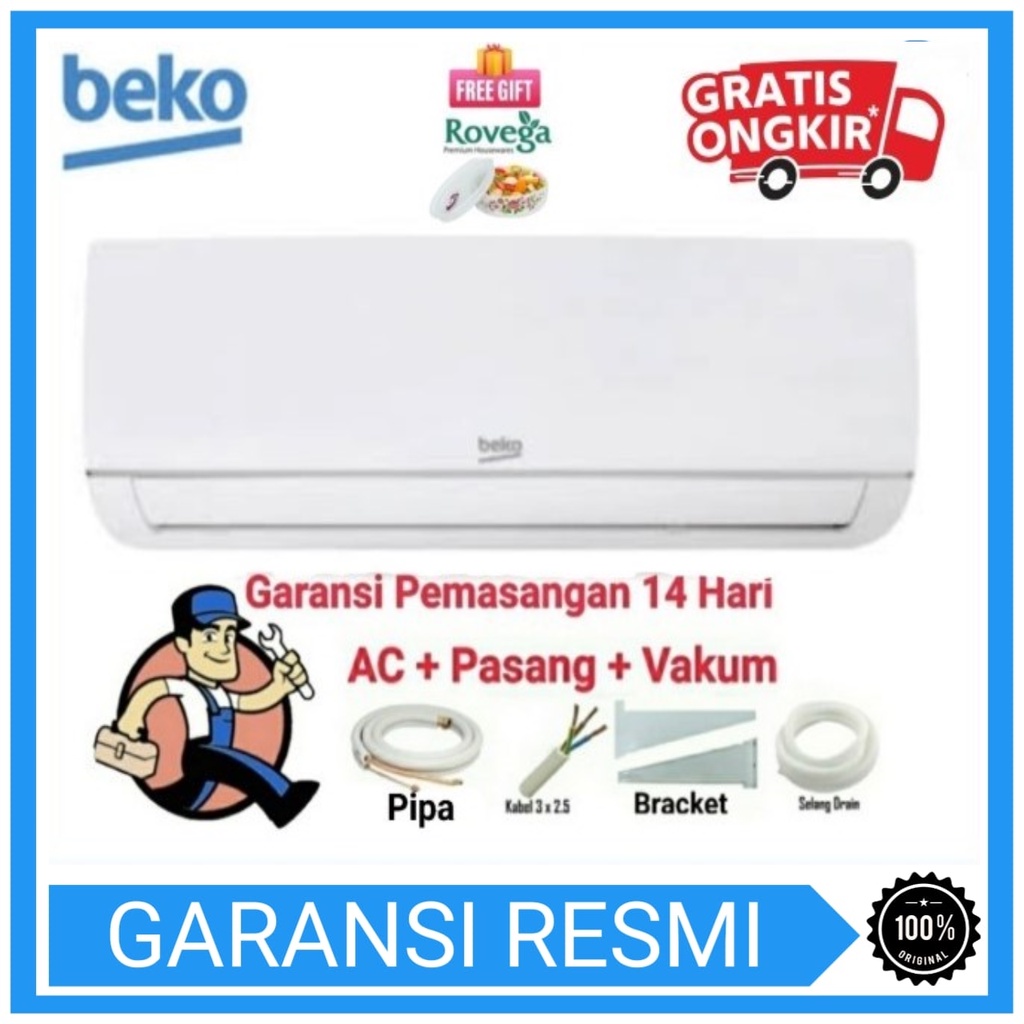 Jual AC BEKO BSFSA 090 PASANG BSFSA090 1PK 1 PK R32 LOW WATT Shopee