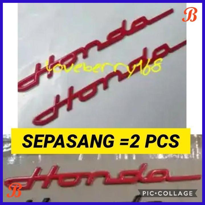 Jual Sepasang Emblem Tulisan HONDA Warna Merah Shopee Indonesia