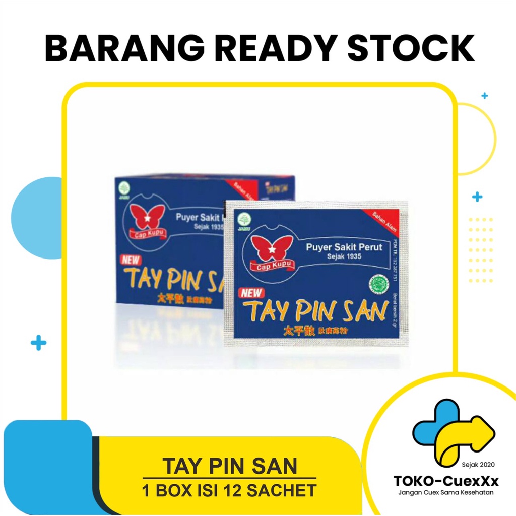 Jual Tay Pin San Box Isi Sachet Obat Sakit Perut Kembung Cap