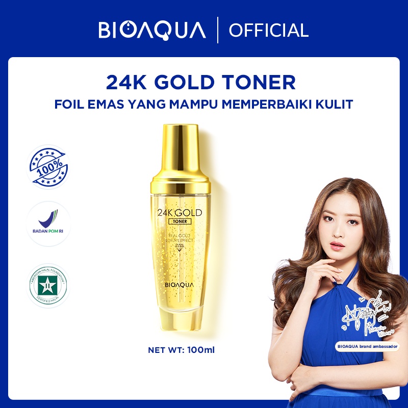 Jual BIOAQUA 24K Gold Toner 100ml Hydrating Mencerahkan Melembapkan