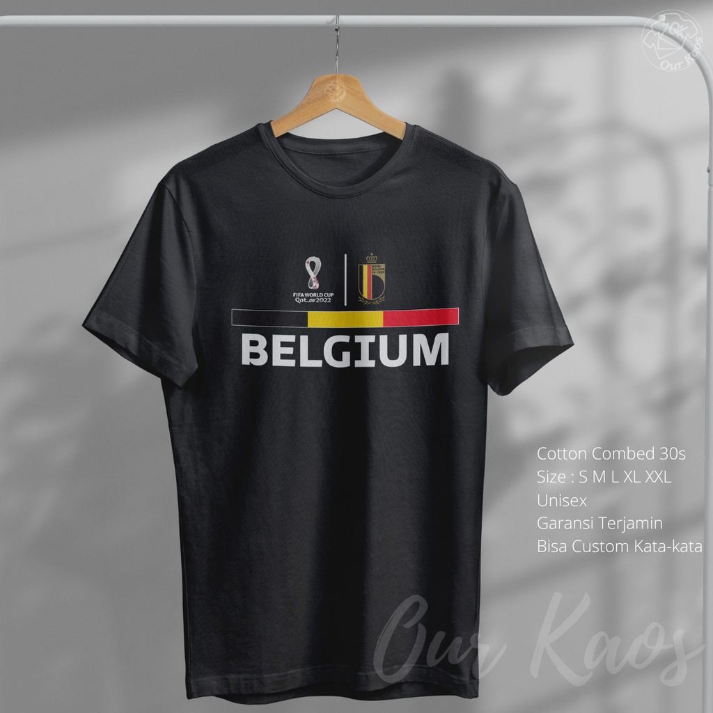 Jual Tshirt Piala Dunia Qatar 2022 Distro Timnas Belgia Cowok Cewek