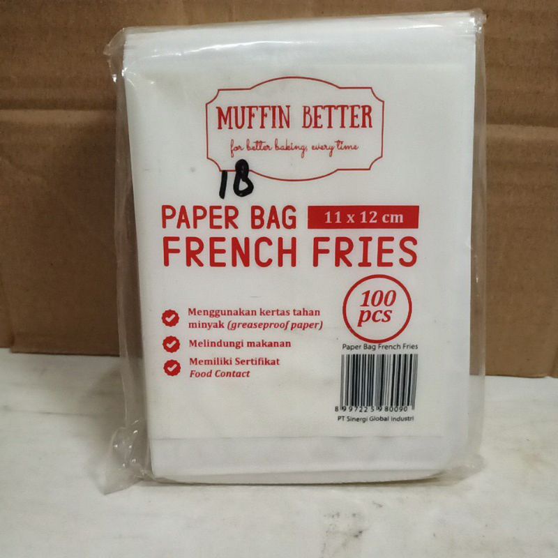 Jual Paper Bag French Fries Kantong Kertas Kentang Donat Gorengan