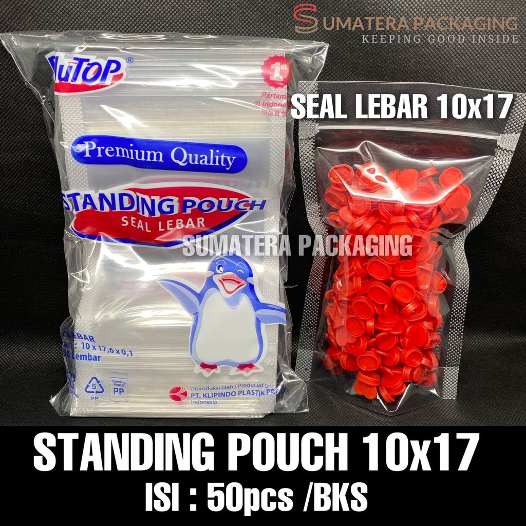 Jual PLASTIK KLIP STANDING POUCH SEAL LEBAR UK 10x17 Isi 50 Pcs