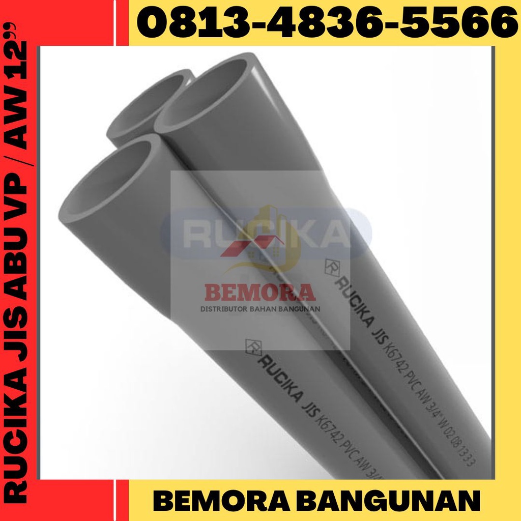 Jual Pipa Rucika Jis Type Vp Inch Jis Warna Abu Aw Harga