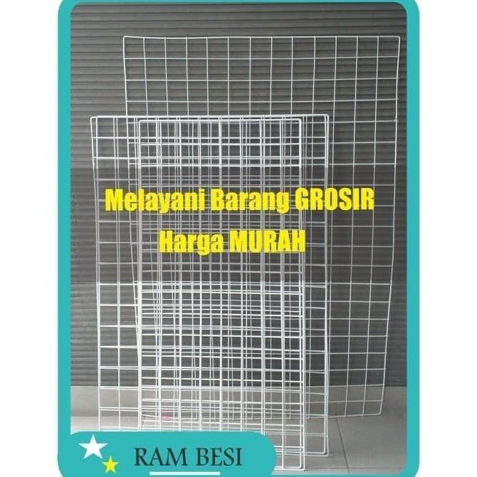 Jual Wiremesh 115x75 Cm Besi RAM Dekorasi Rak Ram Kawat Besi Putih