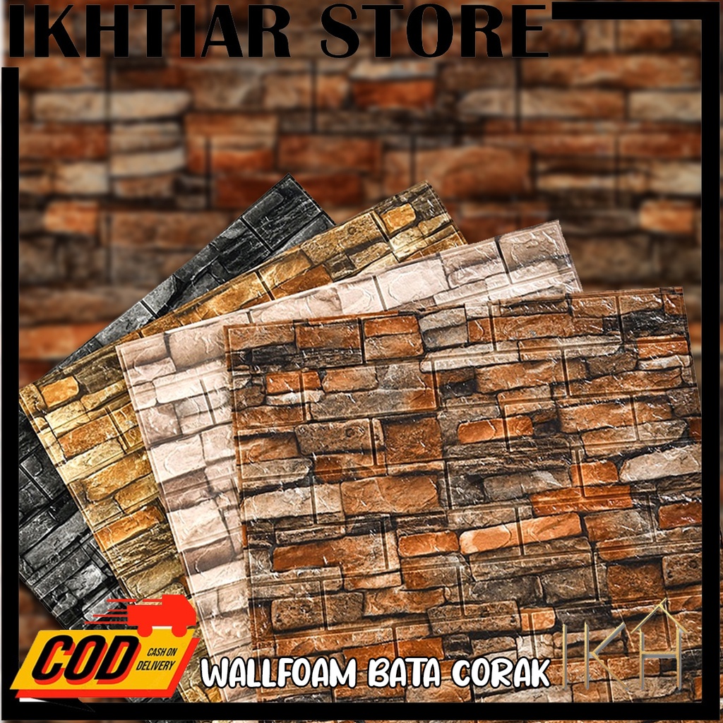 Jual Wallpaper Dinding D Foam Motif Corak Batu Alam Ukuran X Cm