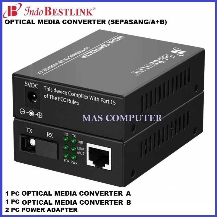 Jual Fiber Optic Media Converter Fiber Optic INDO BESTLINK Shopee