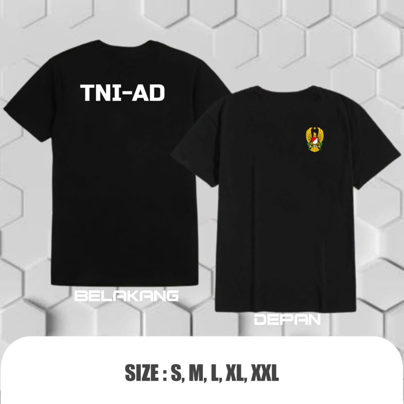 Jual Kaos Tni Ad Angkatan Darat Logo Depan Belakang New Font Model