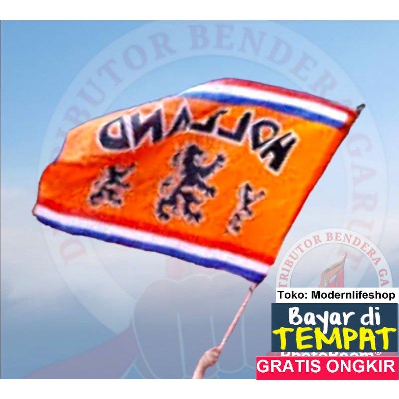 Jual BENDERA SEPAK BOLA BELANDA OREN HOLLAND Kain Katun Ukuran Jumbo