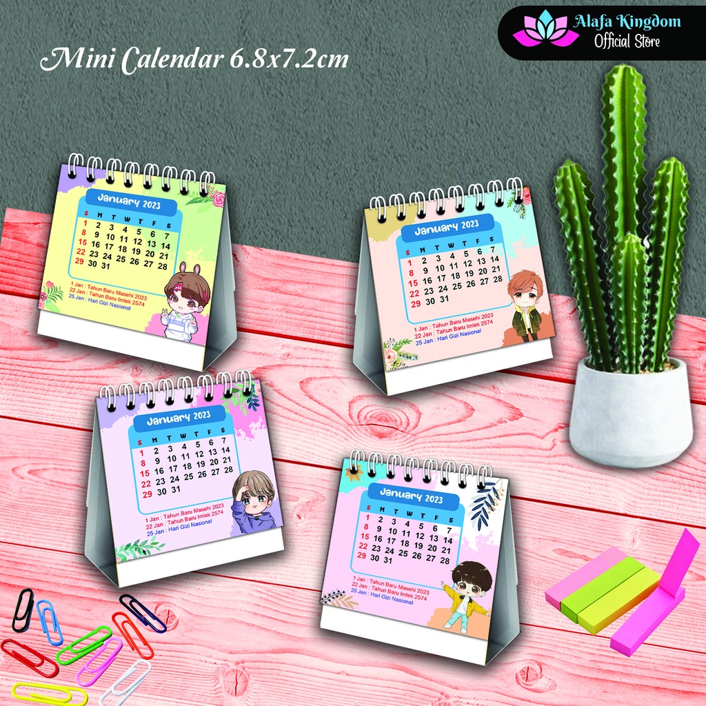 Jual Alafakingdom Mini Cute Calendar Kalender Mini Imut Mini