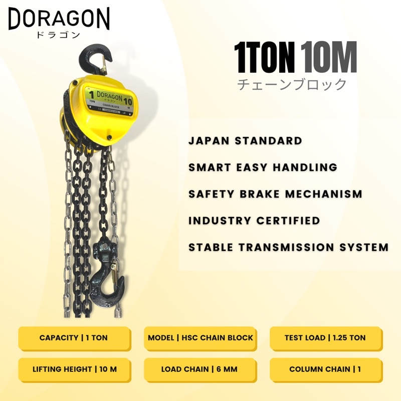 Jual Doragon Chain Block Ton Meter Takel T X M Katrol Kerekan