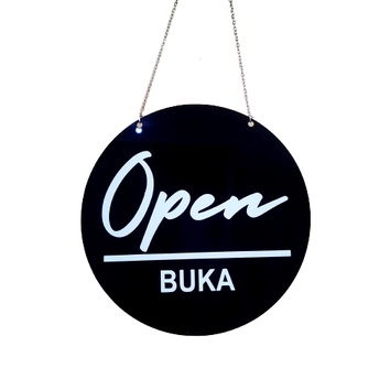 Jual Acrylic Signage Open Closed Akrilik Open Close Bulat New Font