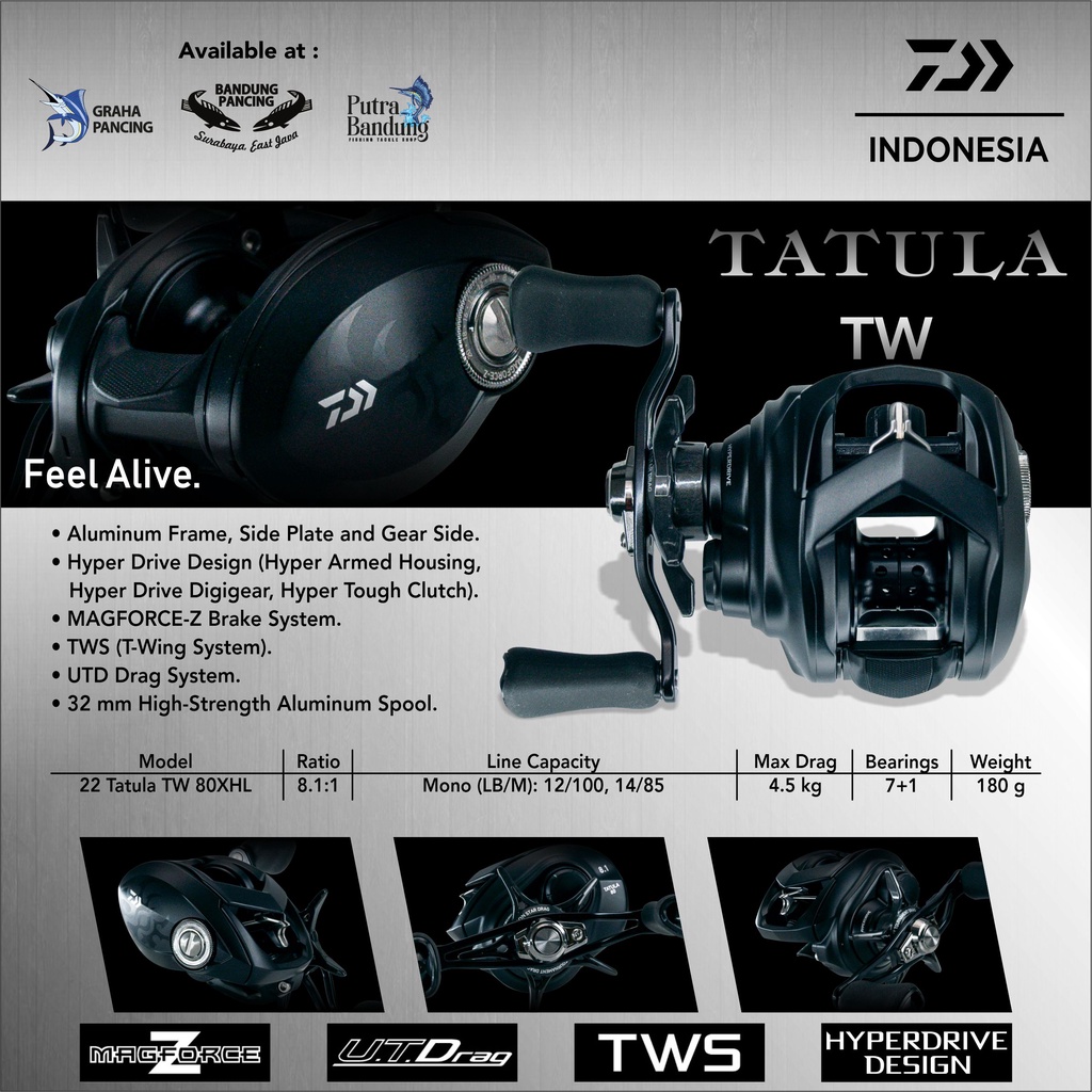 Jual REEL DAIWA TATULA 22 TW BAITCASTING BC Shopee Indonesia