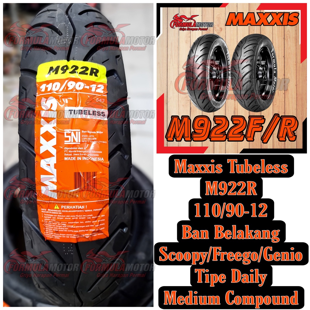 Jual 110 90 12 Ban Maxxis M922 M922R Tubeless Ban Belakang Scoopy