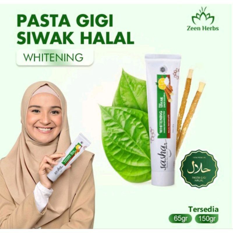 Jual Sasha Pasta Gigi Whitening Herbal White Siwak Lemon 65gr