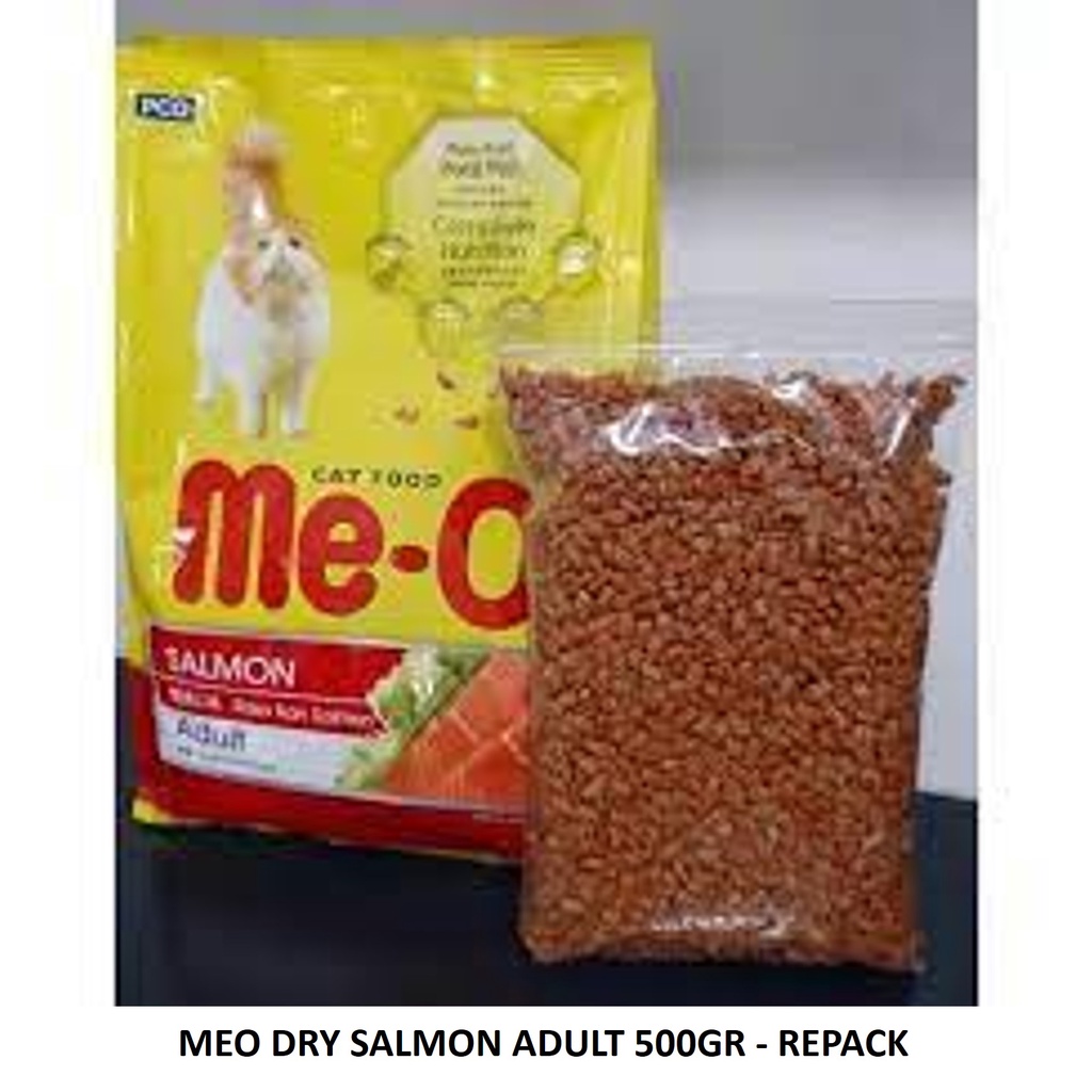 Jual MEO SALMON ADULT REPACK 500gr Makanan Kucing Kering Merk MEO