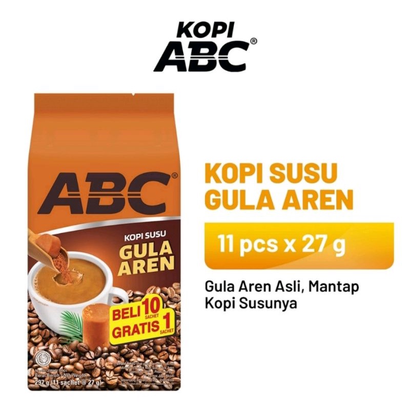 Jual KOPI ABC KOPI SUSU GULA AREN 11sachet X 27gr Shopee Indonesia