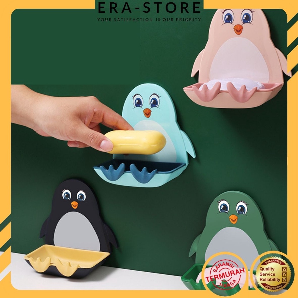 Jual Tempat Sabun Batang Tempel Model Penguin Rak Sabun Kamar Mandi