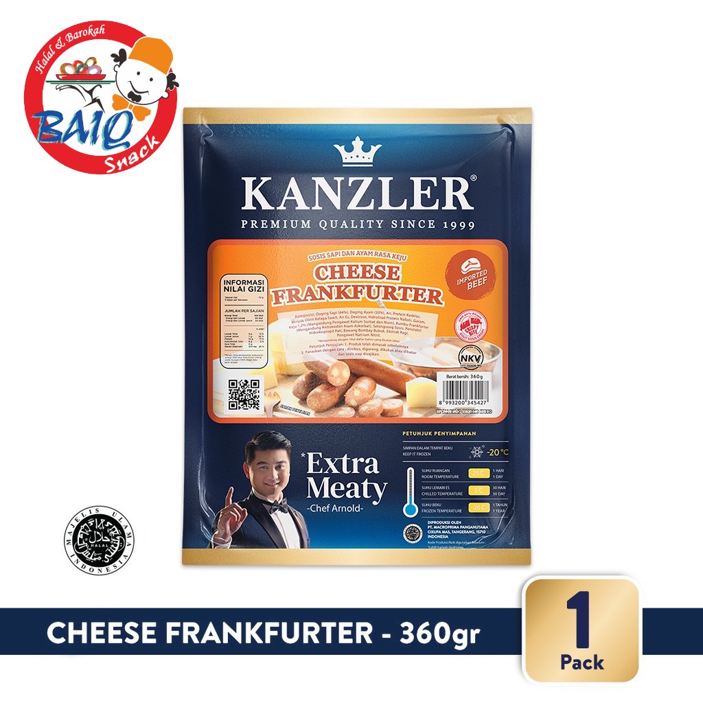 Jual Kanzler Sosis Cheese Frankfurter 360 Gr 1 Pack Isi 5 Pcs Shopee