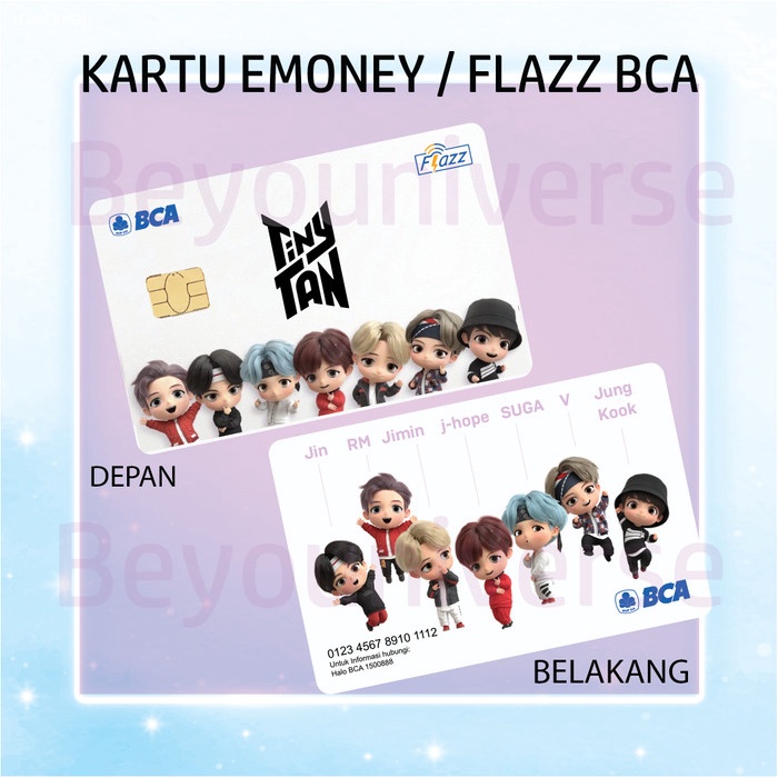 Jual Kartu FLAZZ BCA Gen 2 Emoney MANDIRI Design Tinytan BTS Mini