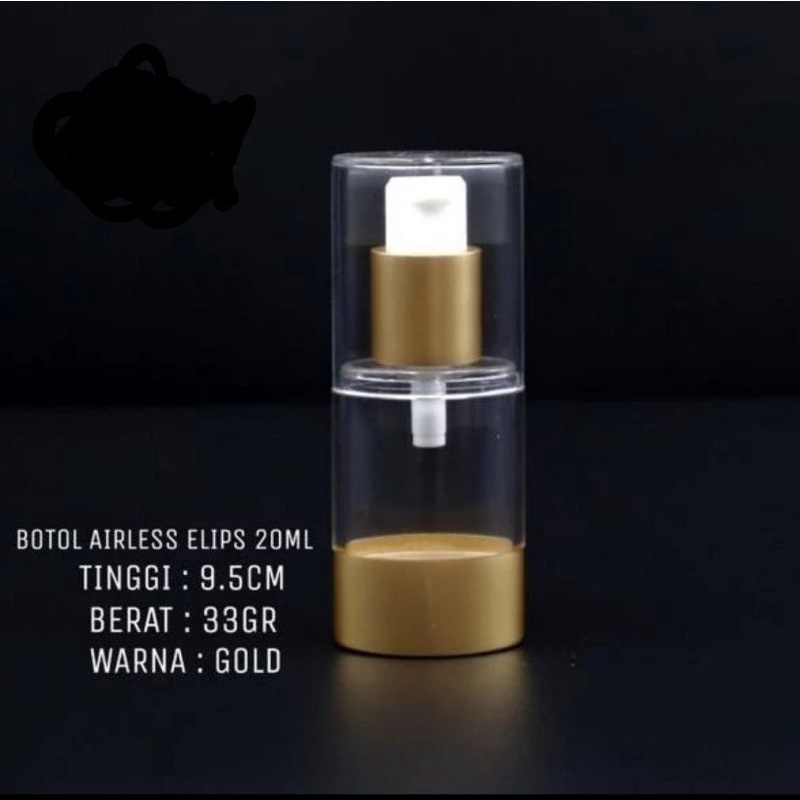 Jual Botol Airless Elips Gold 20ML Botol Airless Pump 20ml Gold Botol