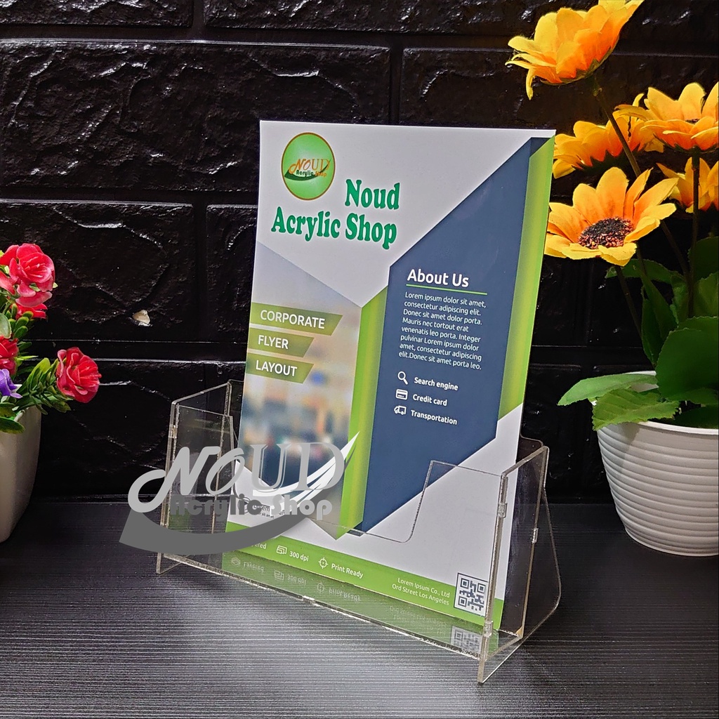 Jual Tempat Brosur Akrilik Acrylic Standing Leaflet Ukuran A