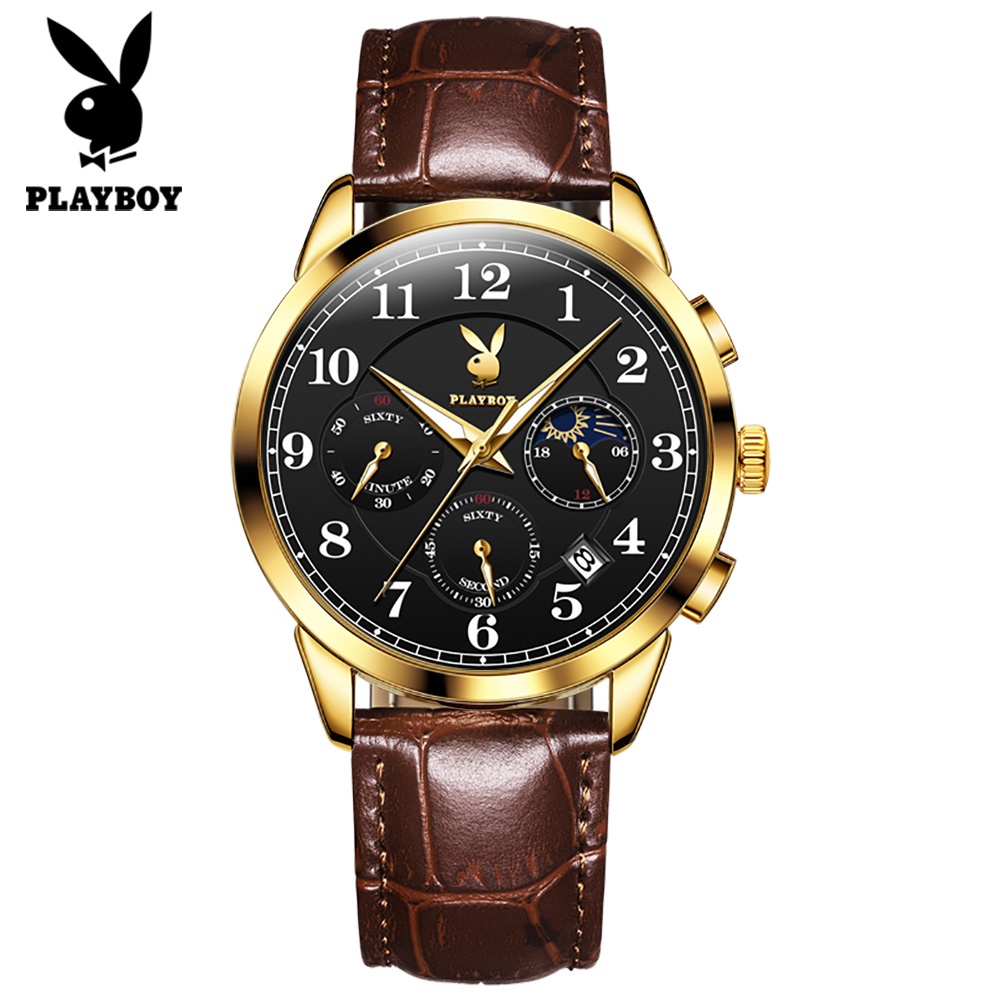 Jual Playboy Jam Tangan Pria Anti Air Original Kulit Tahan Keren Led