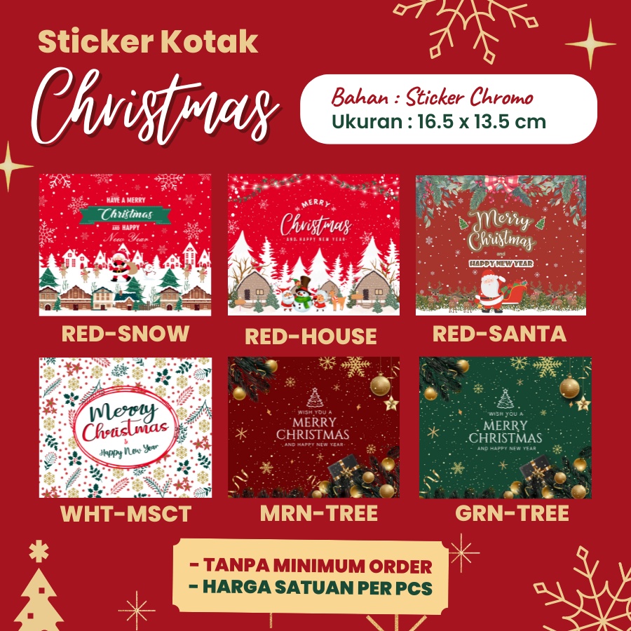 Jual Sticker Kotak Natal Stiker Label Hampers Untuk Toples Box Merry