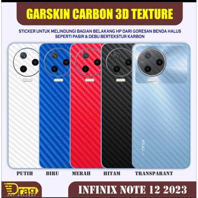 Jual Sticker Garskin Carbon INFINIX Note 12 2023 Transparant Bisa