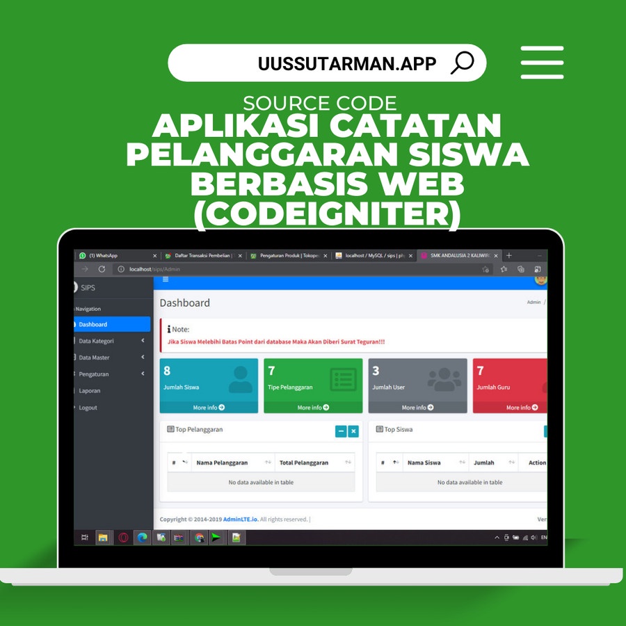 Jual Source Code Aplikasi Catatan Pelanggaran Siswa Berbasis Web