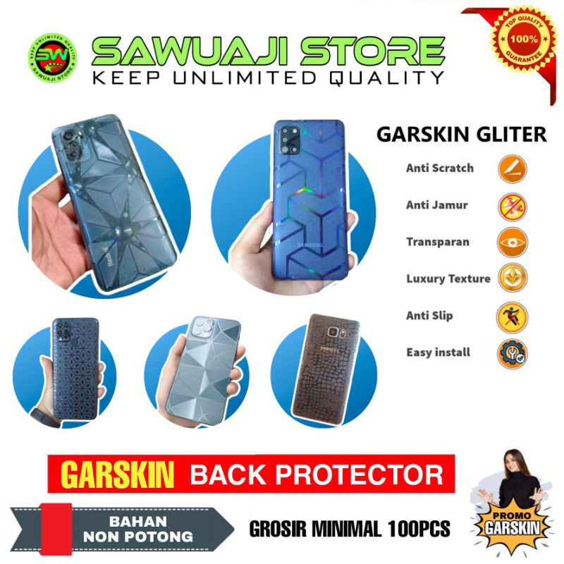 Jual Bahan Garskin Skin Back Protector Tranparan Gliter Anti Jamur