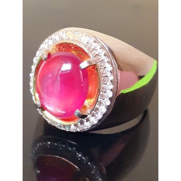 Jual Natural Star Ruby Burma Pinkish Red Heat Only Top Kristal Emban