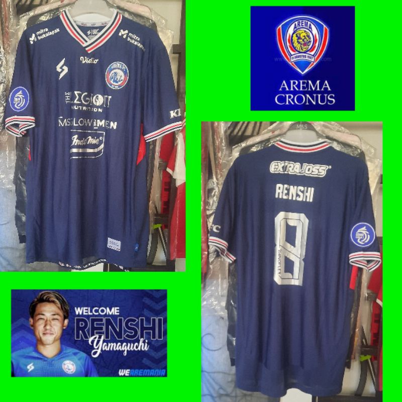 Jual Jersey Original Arema Home 2022 2023 RENSHI 8 Shopee Indonesia