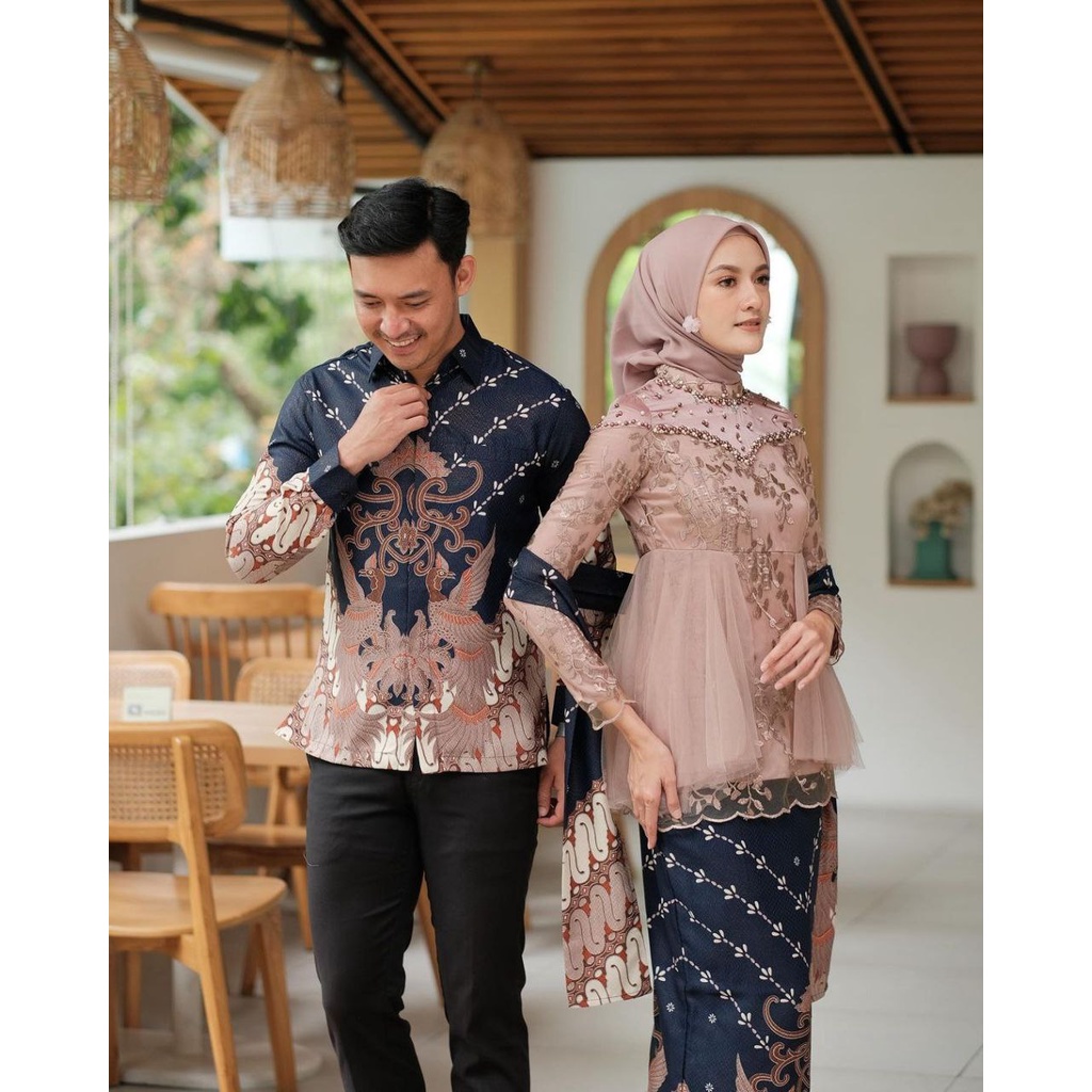 Jual Couple Kebaya Modern Baju Wisuda Tunangan Lamaran Terbaru Baju Batik Brokat Couple Kebaya