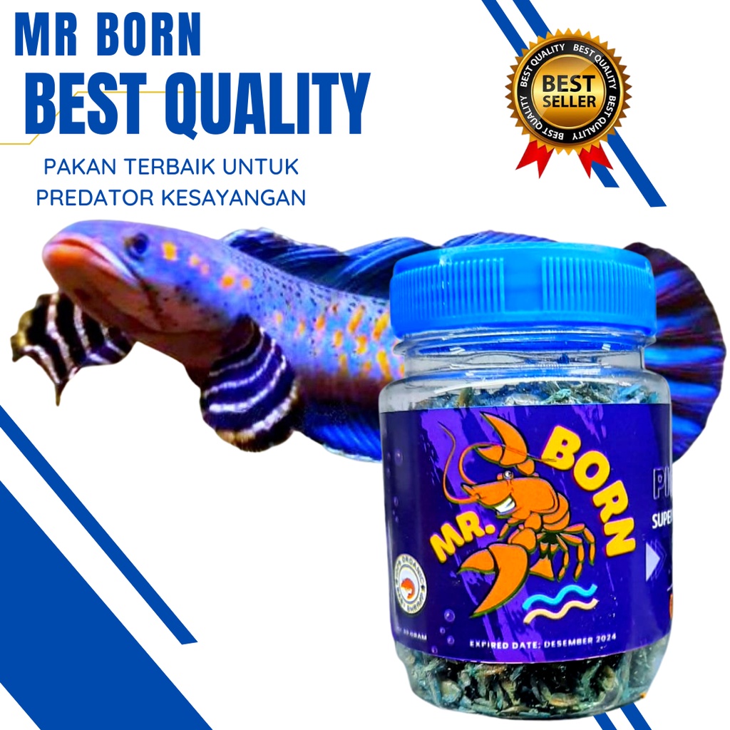 Jual PELET UDANG KERING MR BORN PAKAN IKAN CHANA ARWANA OSCAR ALL