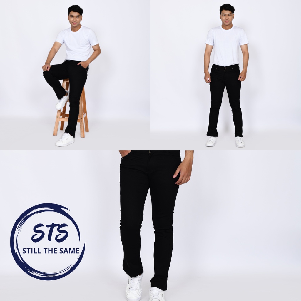 Jual Triple Point Celana Jeans Hitam Naomi Panjang Pria Semi Cutbray