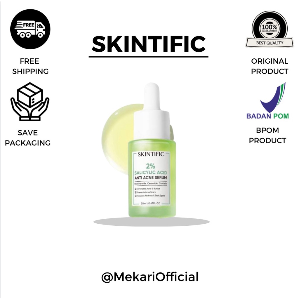 Jual SKINTIFIC Anti Acne Serum Acne Spot Treatment Facial Gel With 2