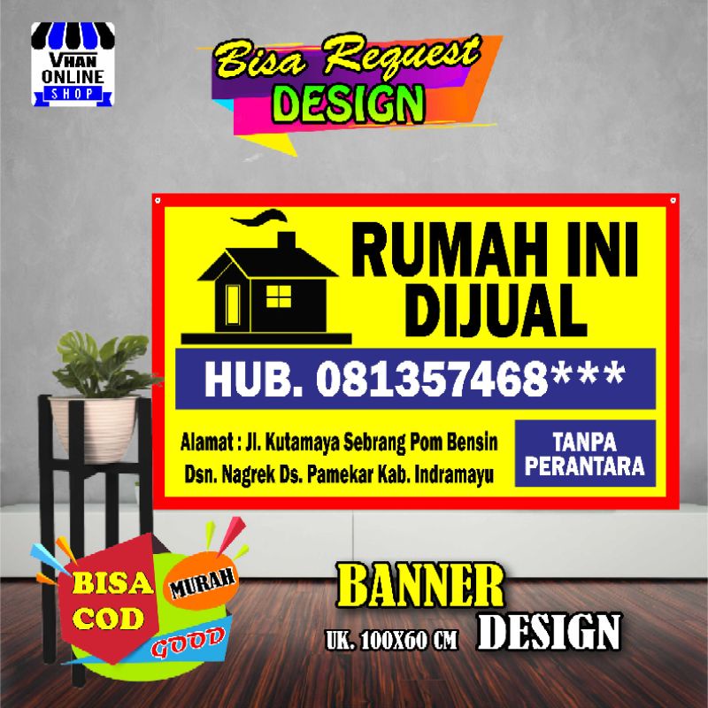 Jual Spanduk Banner Rumah Di Jual Di Kontrakan Simple Keren Shopee