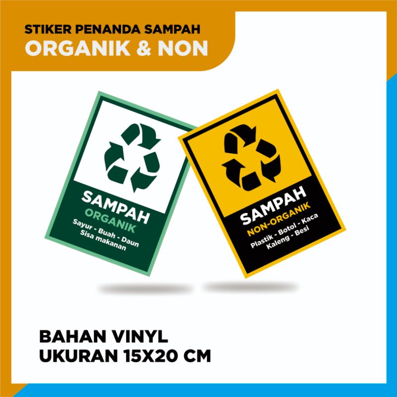 Jual CETAK STIKER ORGANIK DAN NON ORGANIK STIKER SAMPAH A3