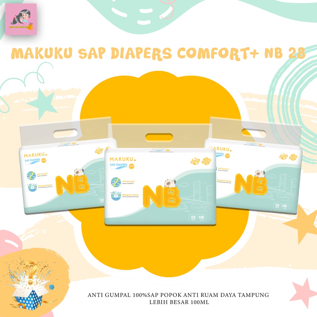 Jual KEKMASAN EKONOMIS MAKUKU SAP Diapers Comfort Tape NB 28 Popok