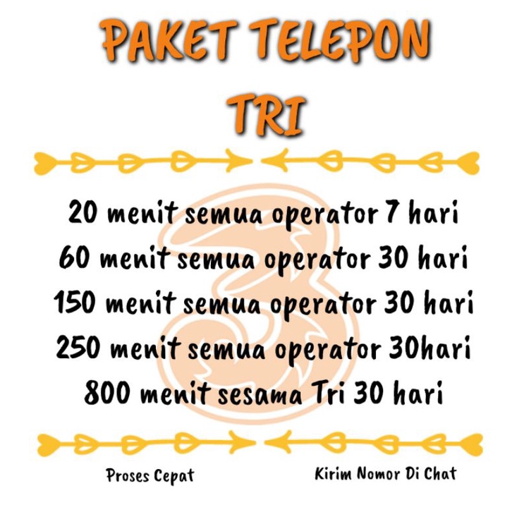 Jual Paket Telepon Tri 3 Tree Sesama Dan Operator Lain Telfon Nelpon