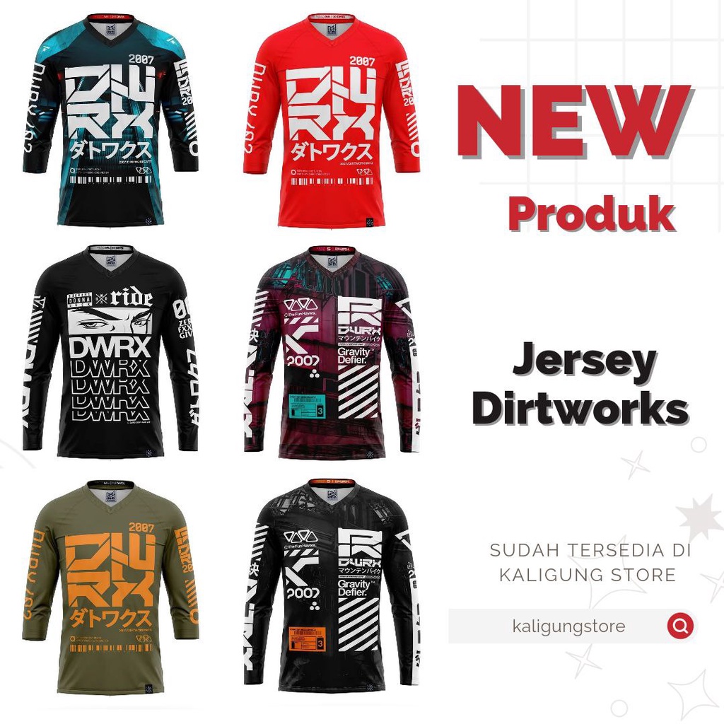 Jual Jersey Dirtworks Terbaru Jerseys Mtb Am Enduro Downhill Shopee