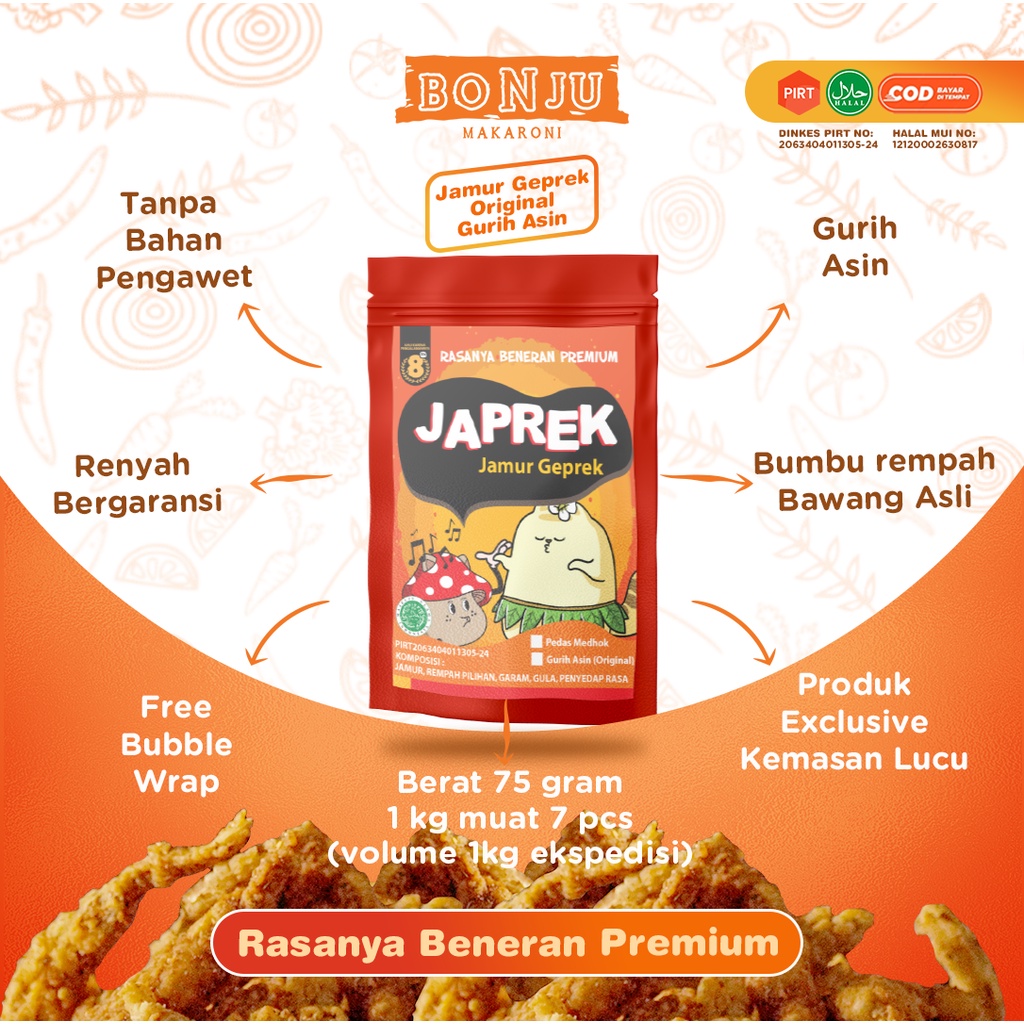 Jual Cemilan Camilan Kripik Jamur Geprek Krispi Snack All Varian Snack