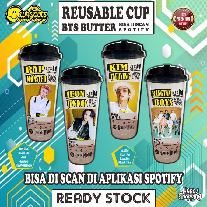 Jual REUSABLE CUP BTS BUTTER Bisa Scan Spotify Shopee Indonesia