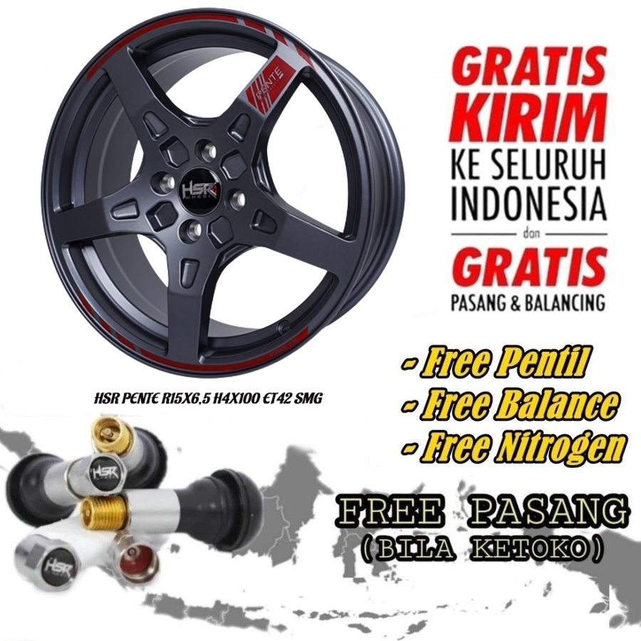 Jual Velg Mobil Ring Hsr Pente R Pcd X Matt Grey Palang