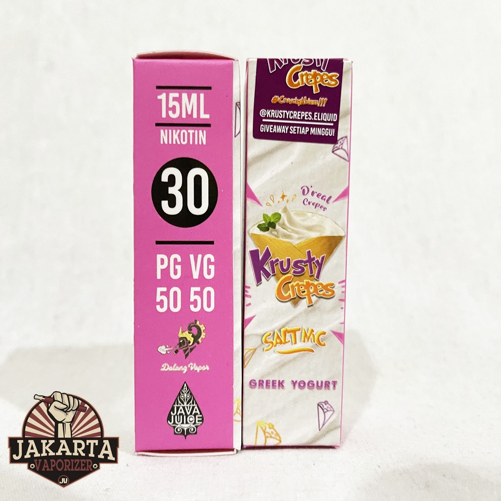 Jual SALT KRUSTY CREPES V3 GREEK YOGURT SALTNIC 15ML 30MG BY JAVA