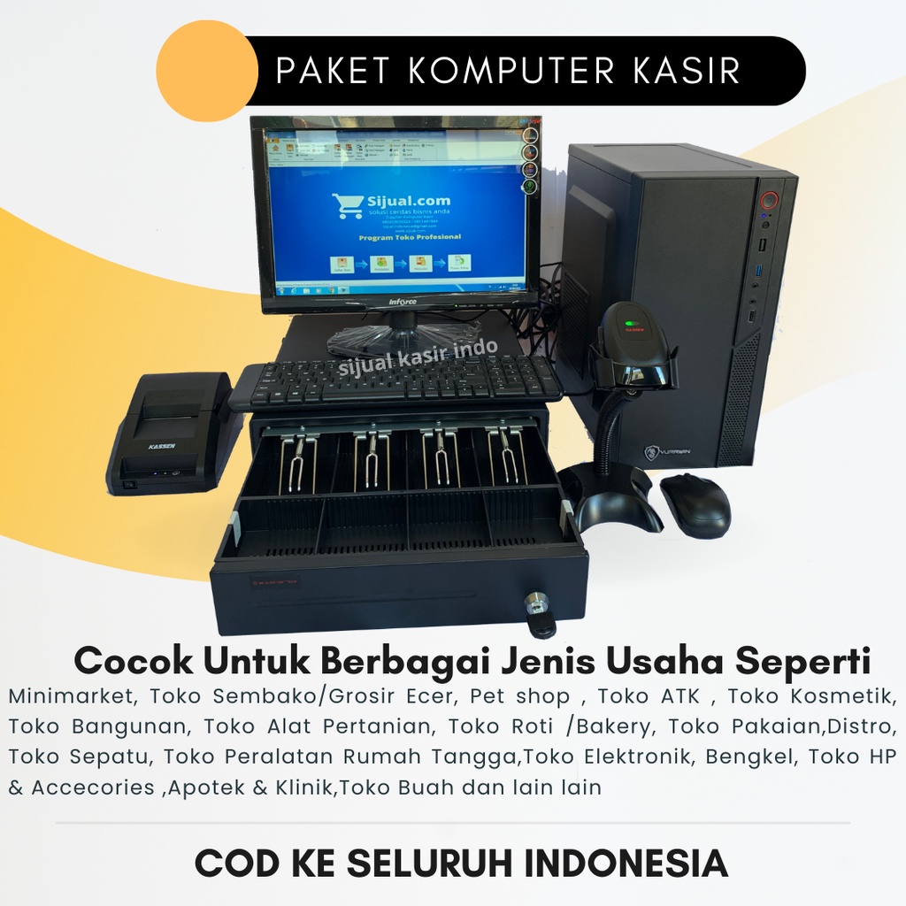 Jual Komputer Kasir Toko Lengkap Full Set Komputer Kasir Sembako