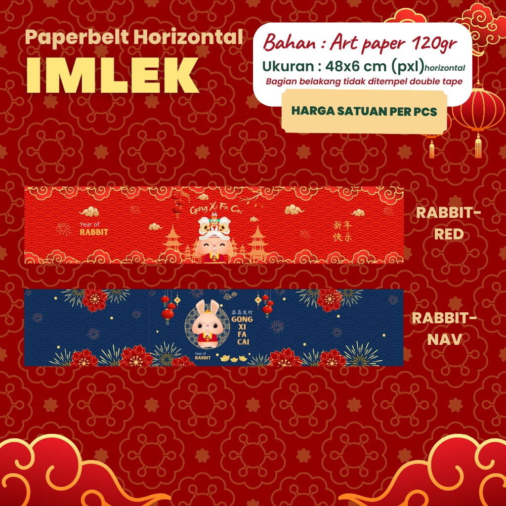 Jual Paper Belt Imlek Label Kemasan Kue Sincia Chinese New Year Tahun