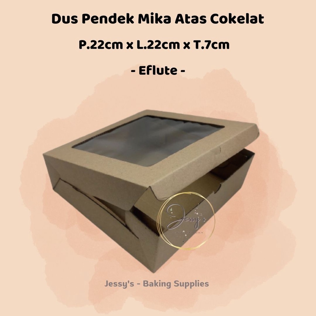 Jual Dus Box Kotak Kue Cake Pendek E Flute Mika Atas 22 X 22 X 7