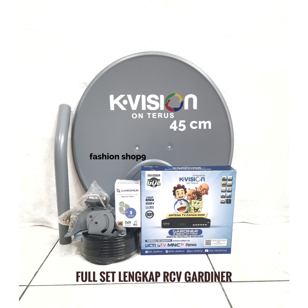 Jual Parabola Mini 45 Cm Full Set Kvision Lengkap Receiver Gardiner